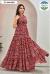 Grassy By Chansi Trendz Georgette Floral Printed Gown Wholesale Price In Surat